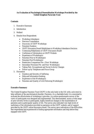 UKPT Workshop Feedback Evaluation Report