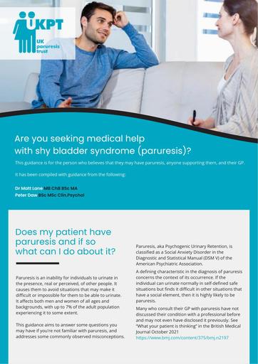 UKPT Paruresis Leaflet